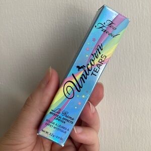 Too Faced Unicorn Tears Blue Holographic Iridescent  Lipstick Pink Lip Stain